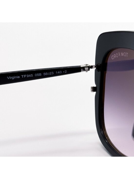 NEW TOM FORD VIRGINIA TF945 05B SUNGLASSES BLACK/GRAY WOMEN FT0945/S EYEWEAR main image 6